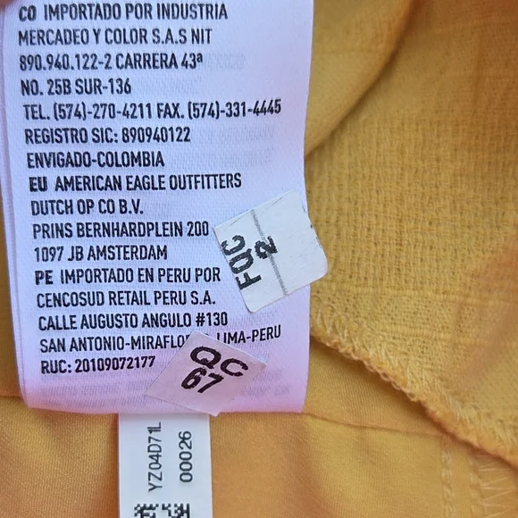 American Eagle faux wrap dress Pale Yellow Size XL - Picture 7 of 9